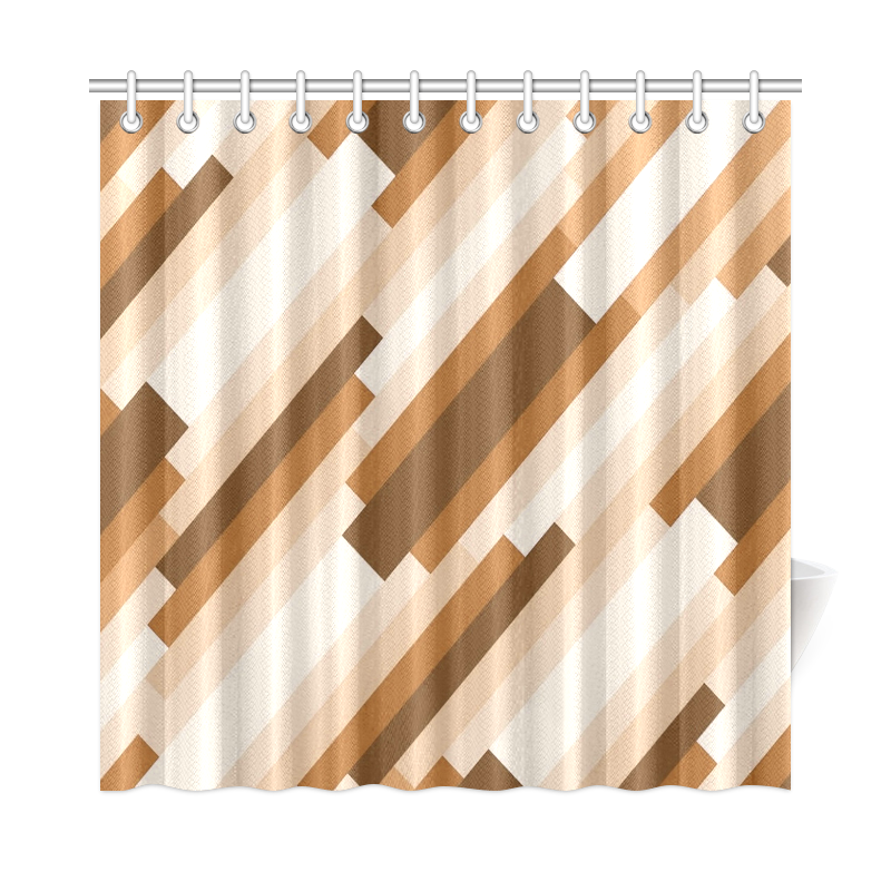 Shades Of Brown Diagonal Stripes Shower Curtain 72 X72 Id