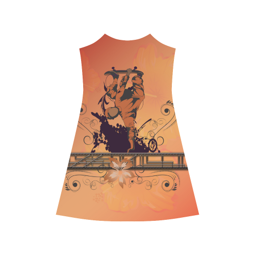 Skadeboarder with floral elements Alcestis Slip Dress (Model D05)