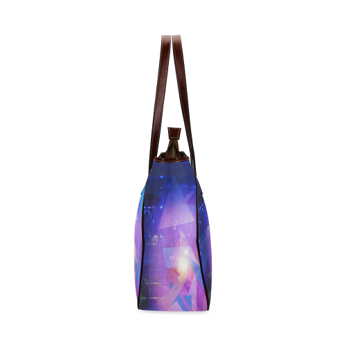 Purple Abstract Triangles Classic Tote Bag (Model 1644)