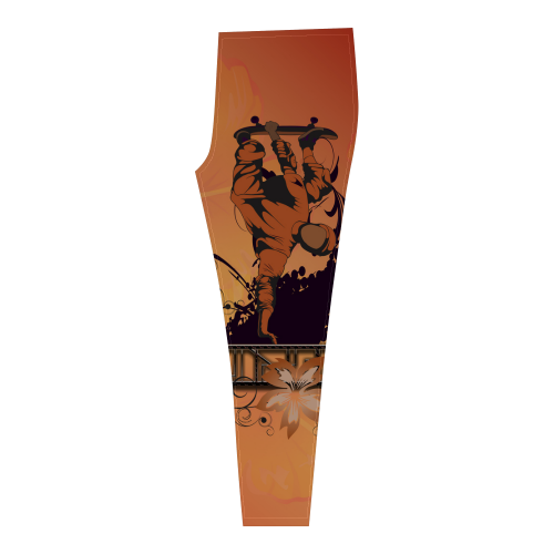 Skadeboarder with floral elements Cassandra Women's Leggings (Model L01)