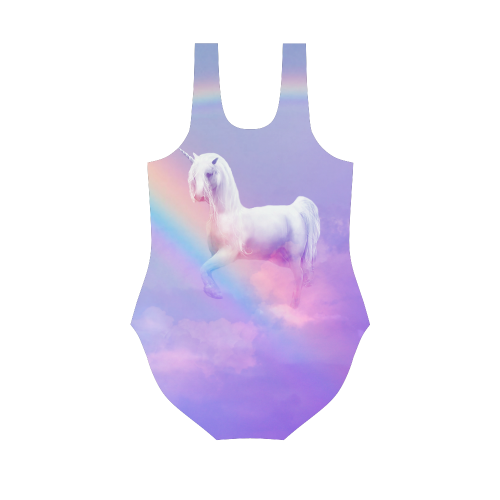 Unicorn and Rainbow Vest One Piece Swimsuit (Model S04)