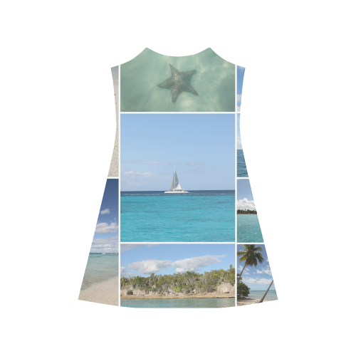 Isla Saona Caribbean Photo Collage Alcestis Slip Dress (Model D05)