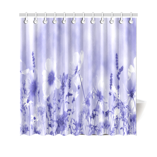 Violet Shaded Wildflowers Shower Curtain 69"x70"