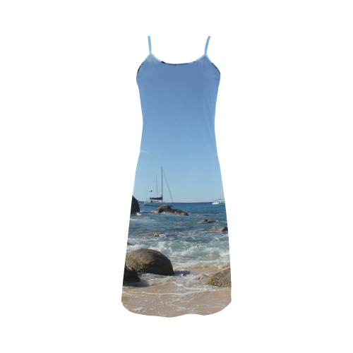 Sailing Boats at Virgin Gorda BVI Alcestis Slip Dress (Model D05)