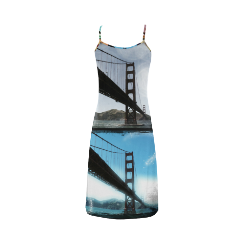 Golden Gate Bridge Collage Alcestis Slip Dress (Model D05)