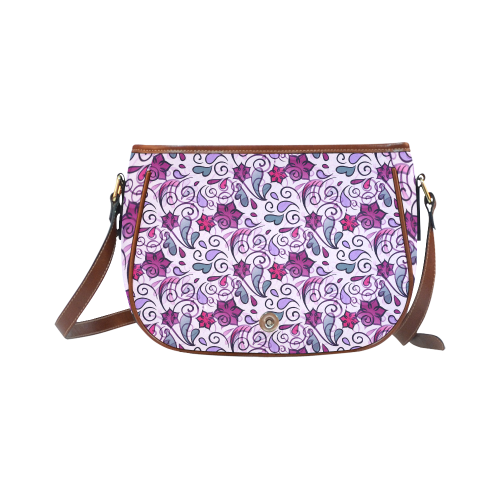 Floral Flourish Saddle Bag/Large (Model 1649)