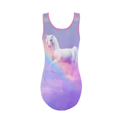 Unicorn and Rainbow Vest One Piece Swimsuit (Model S04)