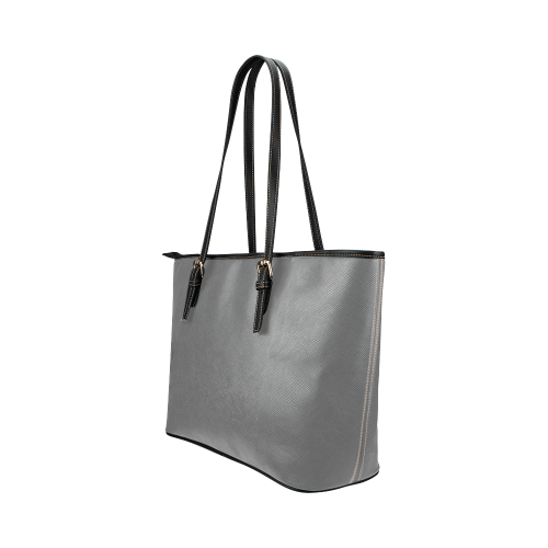 Steel Gray Leather Tote Bag/Large (Model 1651)