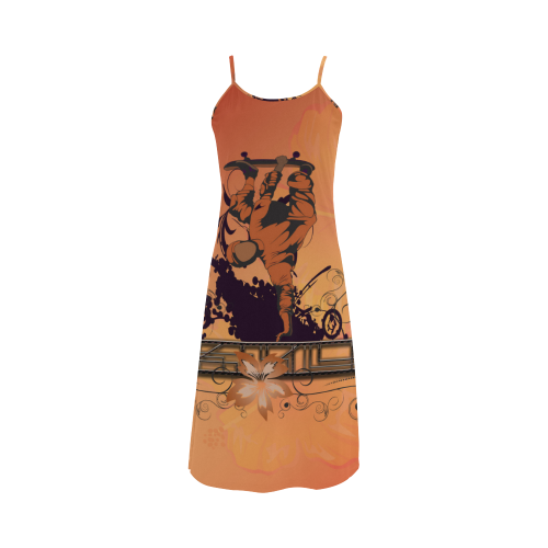 Skadeboarder with floral elements Alcestis Slip Dress (Model D05)