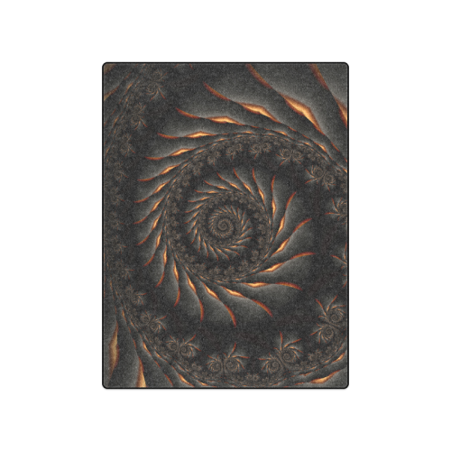 Decorative Black Spiral Fractal Blanket 50"x60"