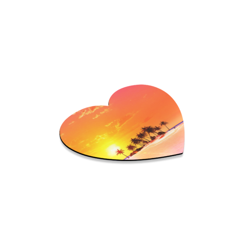 Wonderful sunset in soft colors Heart Coaster