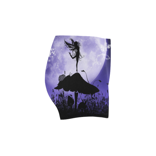 A beautiful fairy dancing on a mushroom silhouette Briseis Skinny Shorts (Model L04)