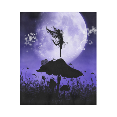 A beautiful fairy dancing on a mushroom silhouette Duvet Cover 86"x70" ( All-over-print)