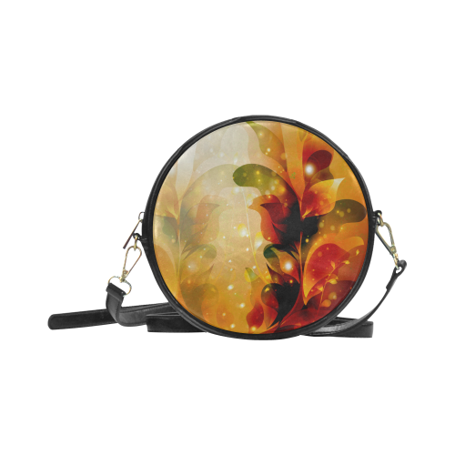 Awesome abstract flowers Round Sling Bag (Model 1647)