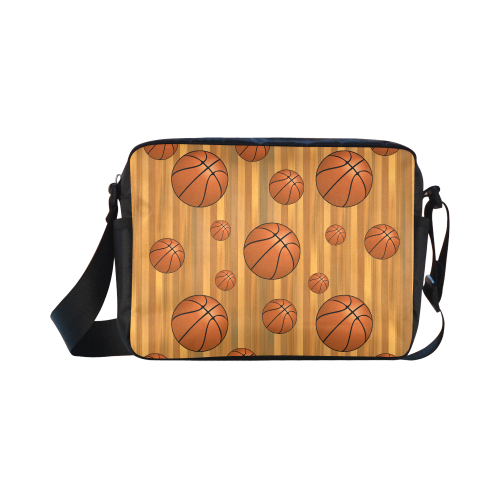 Basketballs with Wood Background Classic Cross-body Nylon Bags (Model 1632)