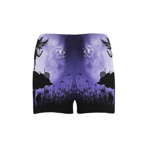 A beautiful fairy dancing on a mushroom silhouette Briseis Skinny Shorts (Model L04)