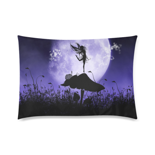 A beautiful fairy dancing on a mushroom silhouette Custom Zippered Pillow Case 20"x30"(Twin Sides)