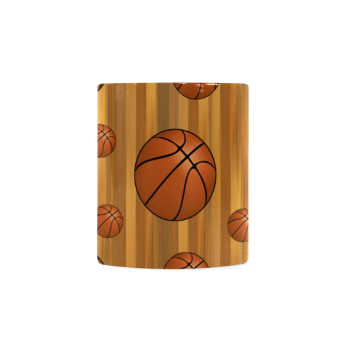 Basketballs with Wood Background White Mug(11OZ)