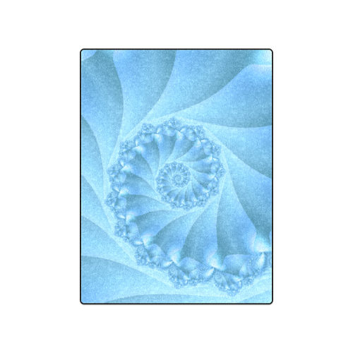 Blue Spiral Fractal Blanket 50"x60"