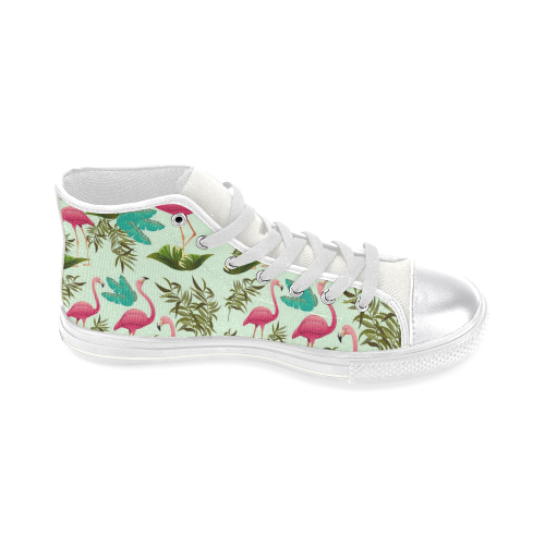 Pink Flamingos Exotic Birds Women's Classic High Top Canvas Shoes (Model 017)