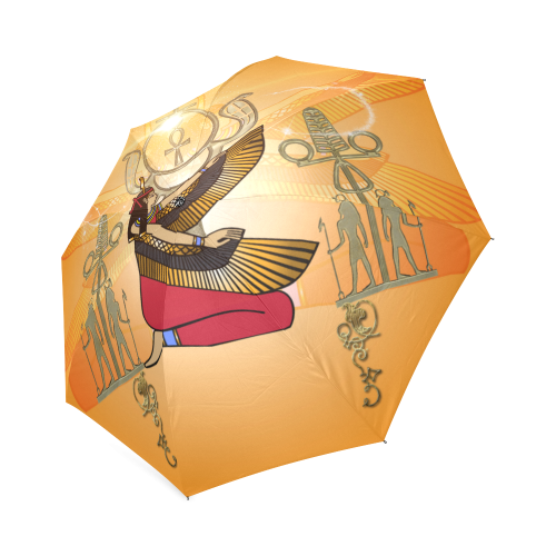 Beautiful Isis with egyptian sign Foldable Umbrella (Model U01)