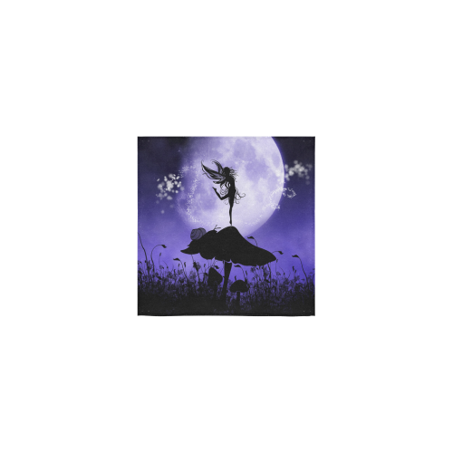 A beautiful fairy dancing on a mushroom silhouette Square Towel 13“x13”