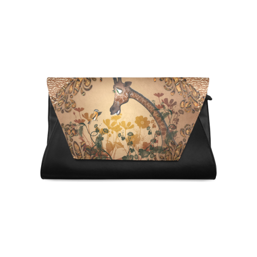 Sweet giraffe with bird Clutch Bag (Model 1630)