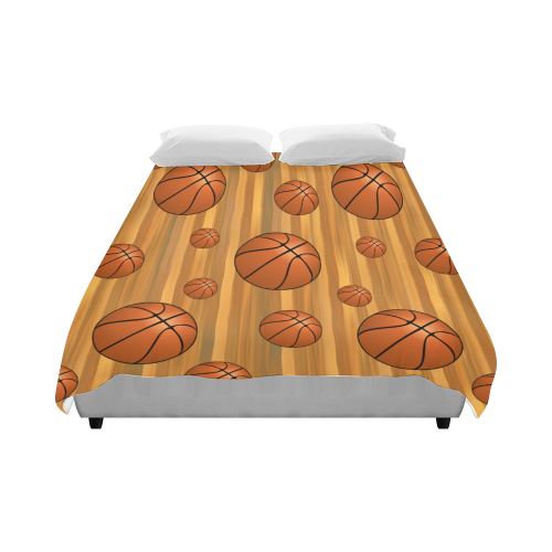 Basketballs with Wood Background Duvet Cover 86"x70" ( All-over-print)