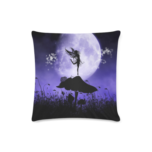 A beautiful fairy dancing on a mushroom silhouette Custom Zippered Pillow Case 16"x16"(Twin Sides)