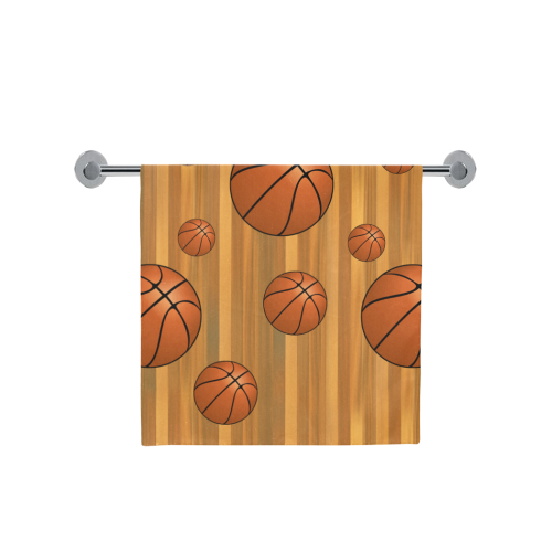 Basketballs with Wood Background Bath Towel 30"x56"