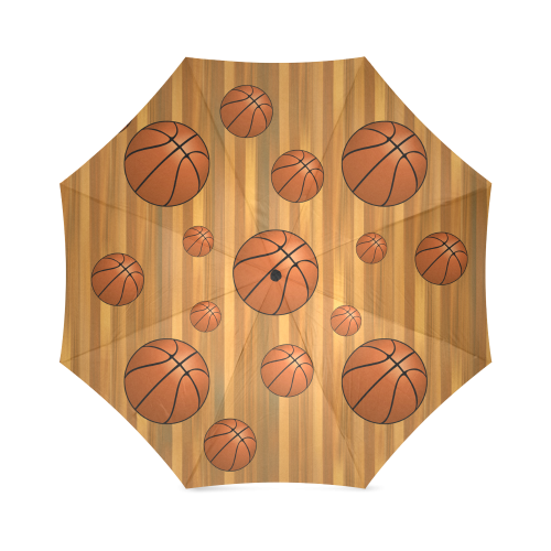 Basketballs with Wood Background Foldable Umbrella (Model U01)