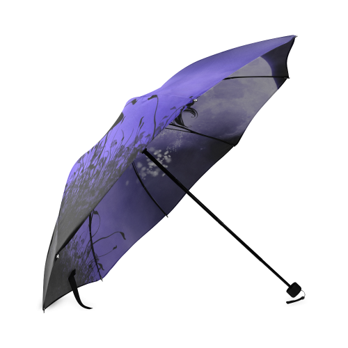 A beautiful fairy dancing on a mushroom silhouette Foldable Umbrella (Model U01)