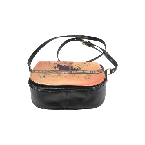 Skadeboarder with floral elements Classic Saddle Bag/Small (Model 1648)