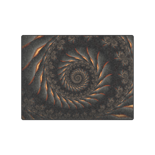 Decorative Black Spiral Fractal Blanket 50"x60"