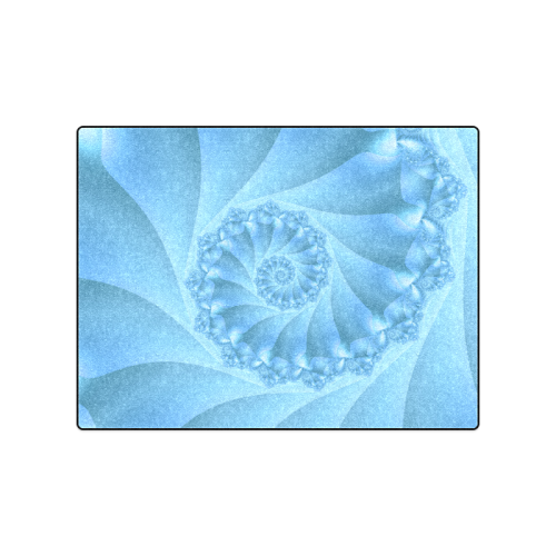 Blue Spiral Fractal Blanket 50"x60"