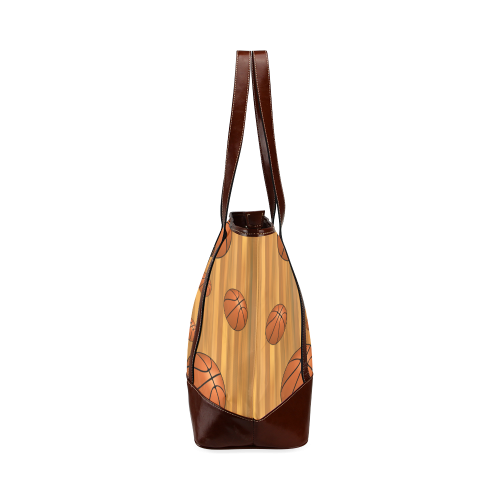 Basketballs with Wood Background Tote Handbag (Model 1642)