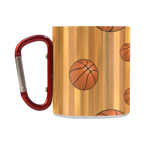 Basketballs with Wood Background Classic Insulated Mug(10.3OZ)