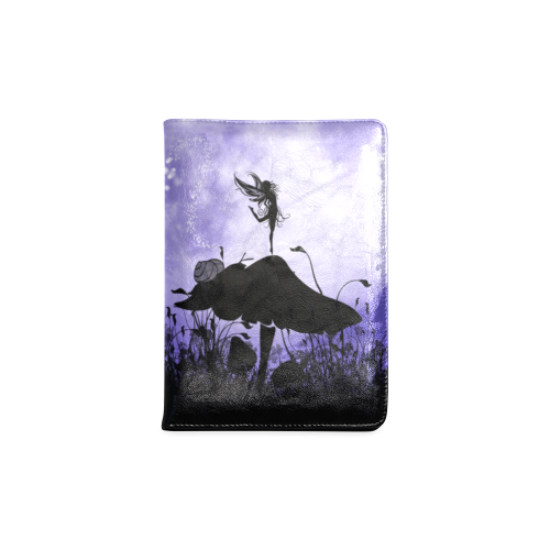 A beautiful fairy dancing on a mushroom silhouette Custom NoteBook A5