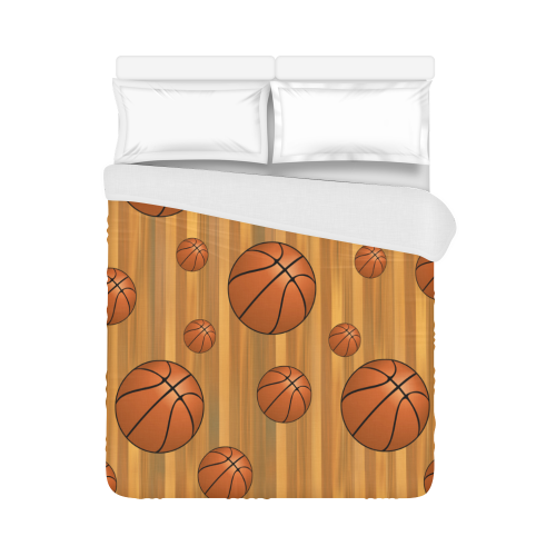 Basketballs with Wood Background Duvet Cover 86"x70" ( All-over-print)