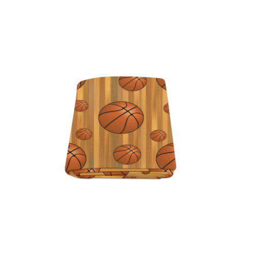 Basketballs with Wood Background Blanket 40"x50"