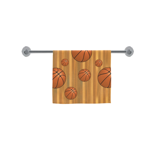 Basketballs with Wood Background Custom Towel 16"x28"