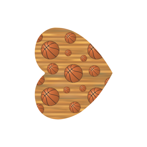 Basketballs with Wood Background Heart-shaped Mousepad