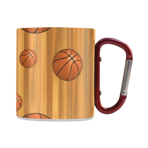 Basketballs with Wood Background Classic Insulated Mug(10.3OZ)