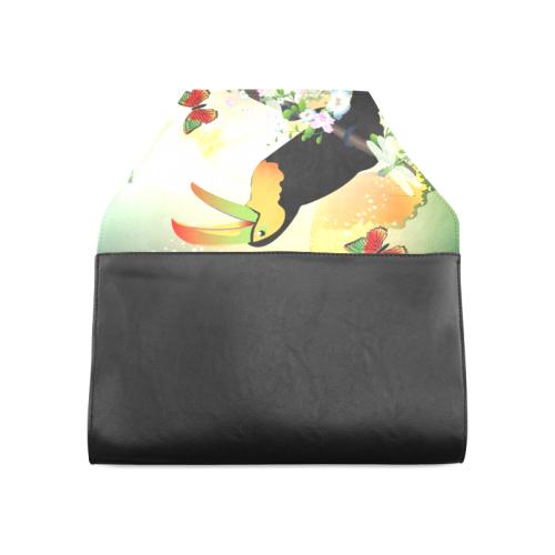 Funny toucan with flowers Clutch Bag (Model 1630)
