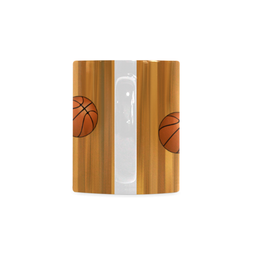 Basketballs with Wood Background White Mug(11OZ)