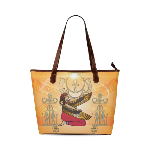 Beautiful Isis with egyptian sign Shoulder Tote Bag (Model 1646)