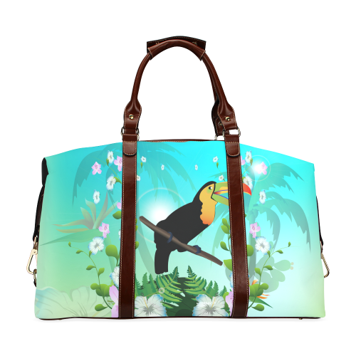 Cute toucan with flowers Classic Travel Bag (Model 1643)