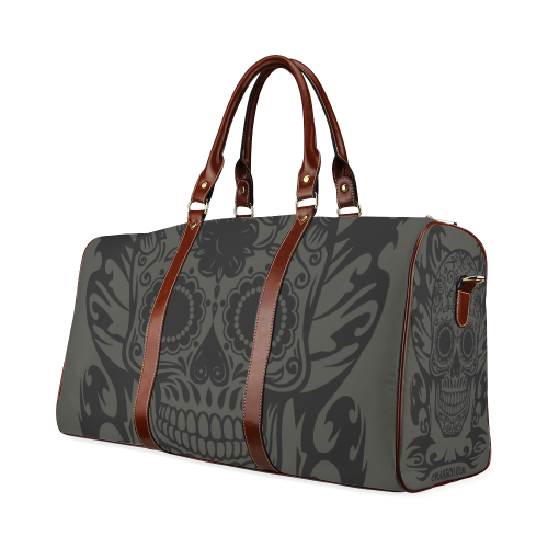 SKULL FLOWERS Waterproof Travel Bag/Large (Model 1639)