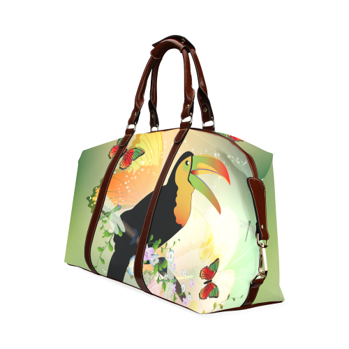 Funny toucan with flowers Classic Travel Bag (Model 1643)