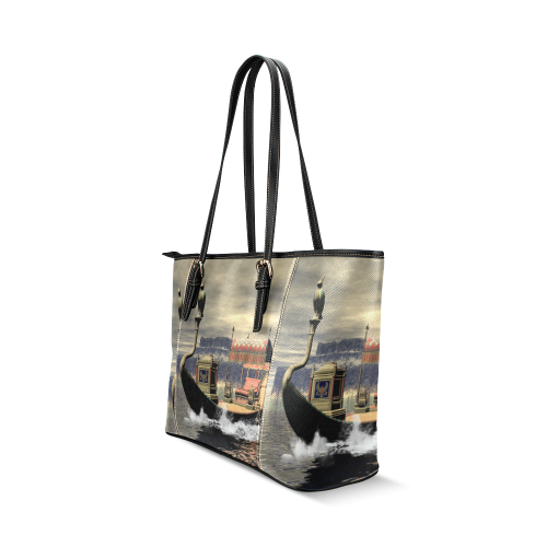 The sacred barge Leather Tote Bag/Large (Model 1640)
